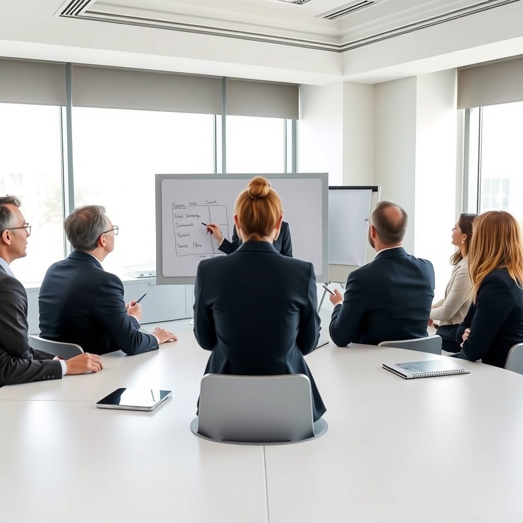 Executive team in discussion